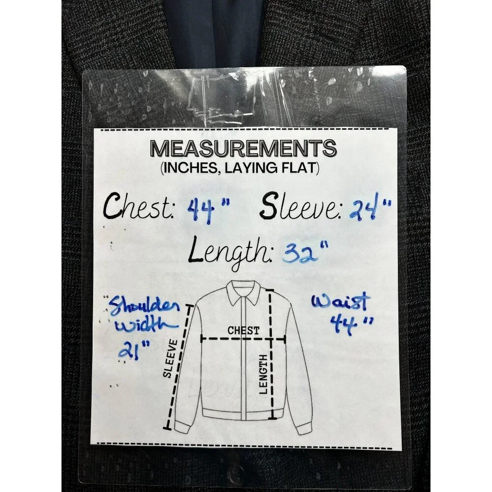 Joseph & Feiss Blazer Mens 44 100%‎ Lambswool Blazer Gray Glen Plaid Sport Coat